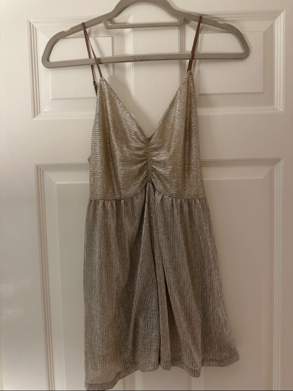 Urban Outfitters Gold and Silver Metallic Mini Romper